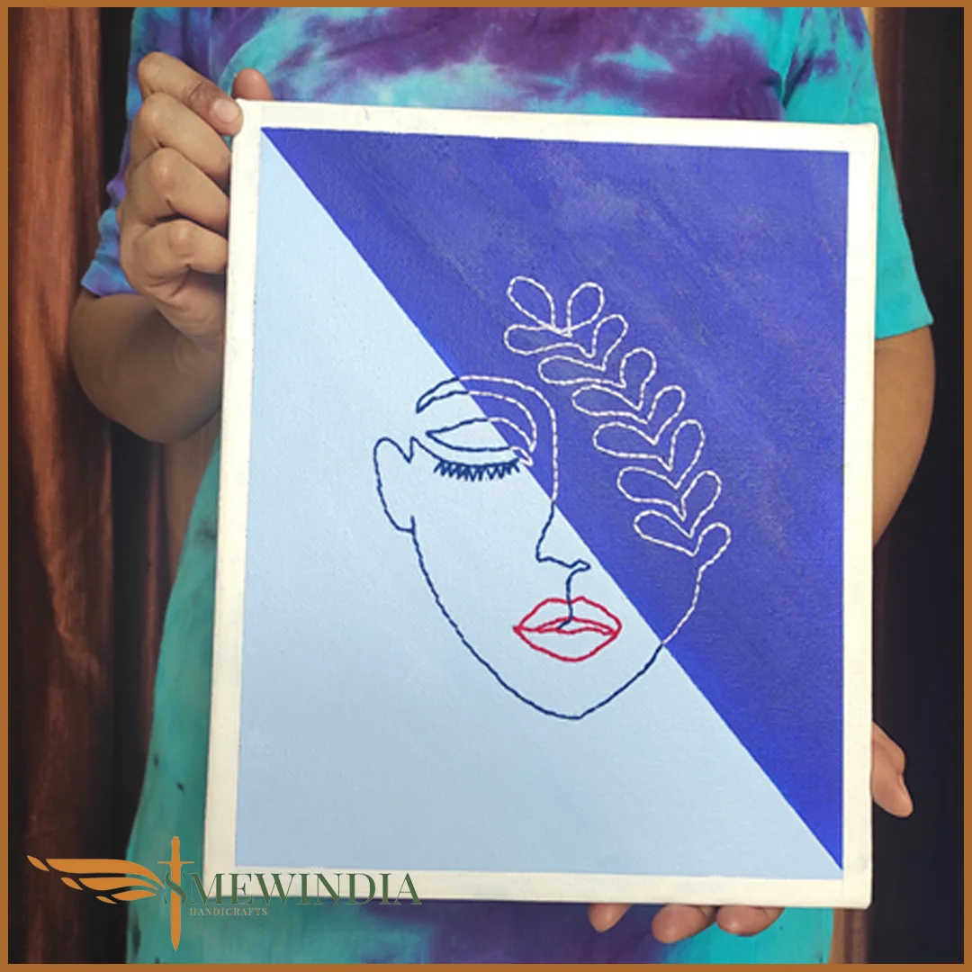 Red Lipstick girl – Canvas Embroidery